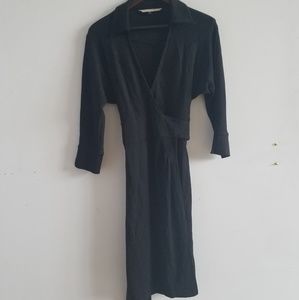 Dvf black wrap dress